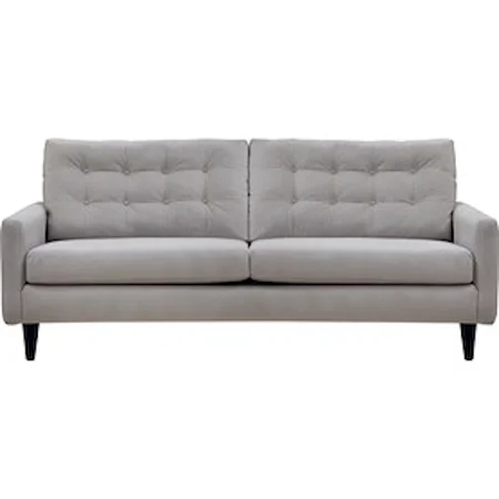 Mid-Century Modern Sofa with Button Tufting